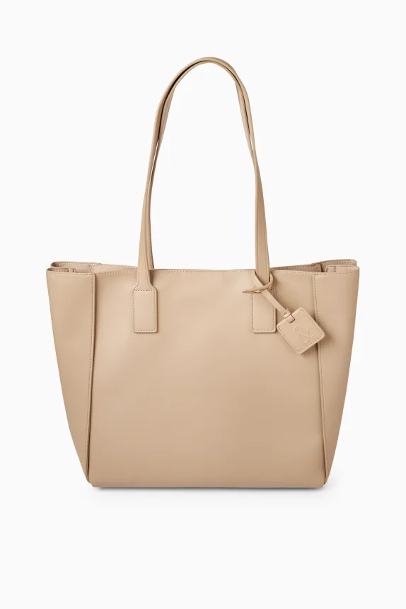 Large shopper - faux leather light beige