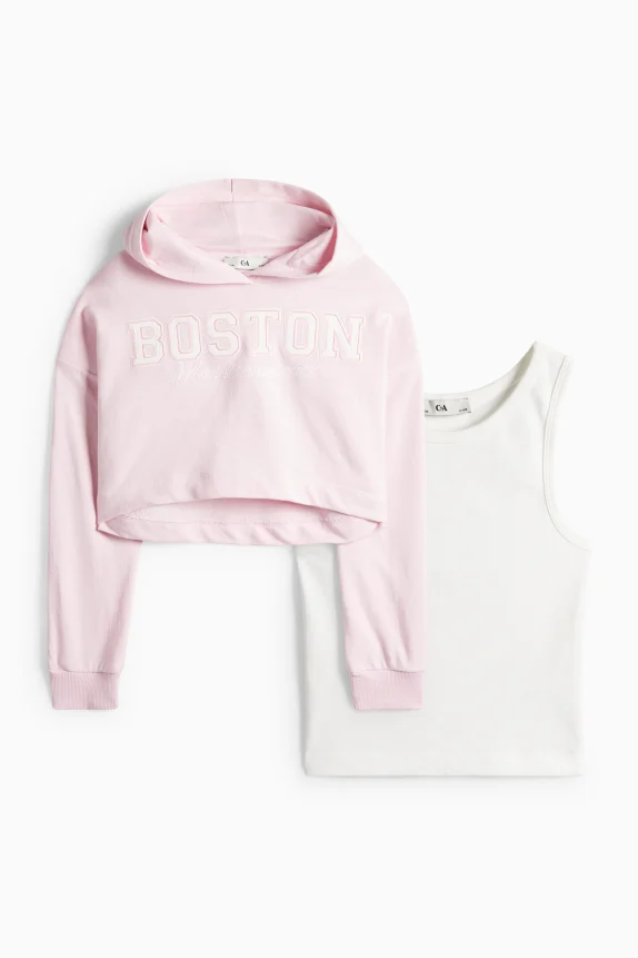 Boston - set - hoodie and top - 2 piece rose