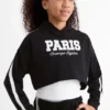 Paris - set - hoodie and top - 2 piece black / white