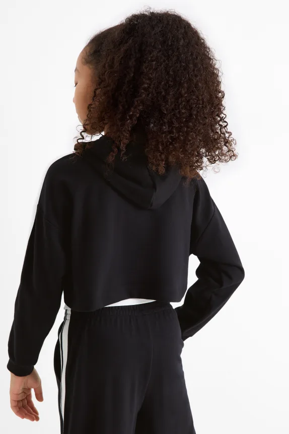 Paris - set - hoodie and top - 2 piece black / white