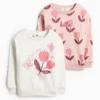 Multipack of 2 - tulip and butterfly - sweatshirt white / rose
