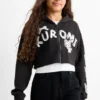Kuromi - set - zip-through sweatshirt with hood and top - 2 piece black / white