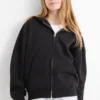 Zip-through hoodie black