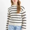 Jumper - ribbed - striped white / black