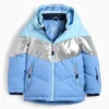 Ski jacket with hood - water-repellent - shiny blue