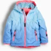 Ski jacket with hood - water-repellent - patterned light blue