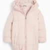 Quilted jacket with hood - water-repellent rose
