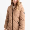 Quilted jacket with hood - water-repellent beige