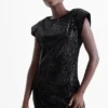Sequin bodycon dress black