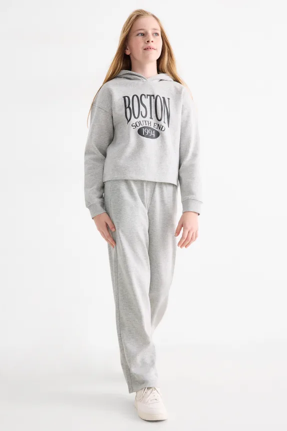 Boston - set - hoodie and joggers - 2 piece light gray-melange