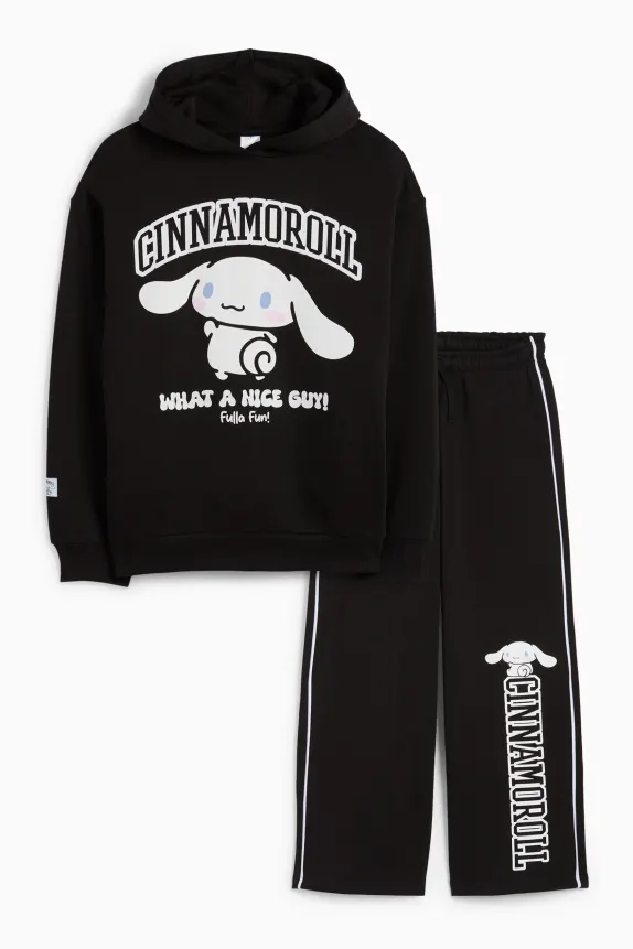 Cinnamoroll - set - hoodie and joggers - 2 piece black