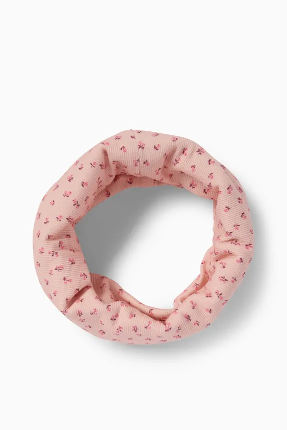 Floral - snood - ribbed rose