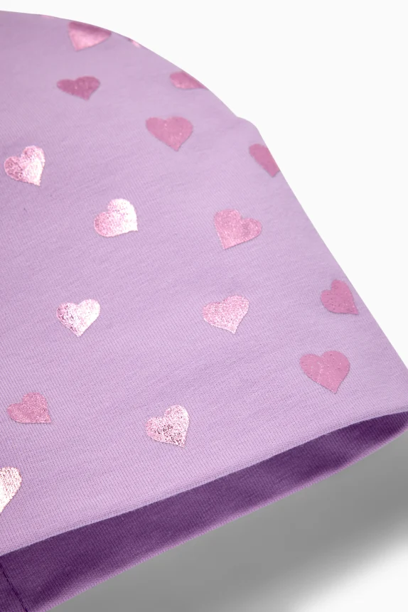 Heart - hat - shiny light violet