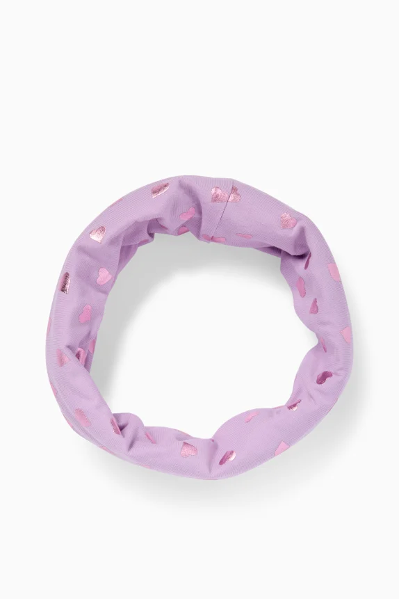 Heart - snood - shiny light violet