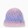 Hat - patterned - cable knit pattern light violet