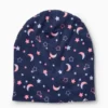 Moon and stars - beanie dark blue