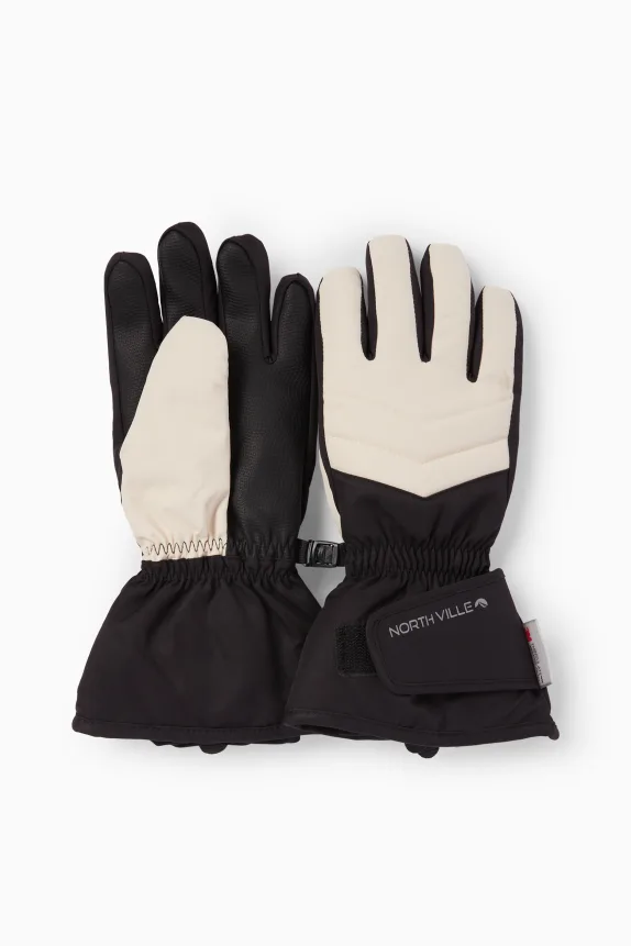 Ski gloves - waterproof black / beige