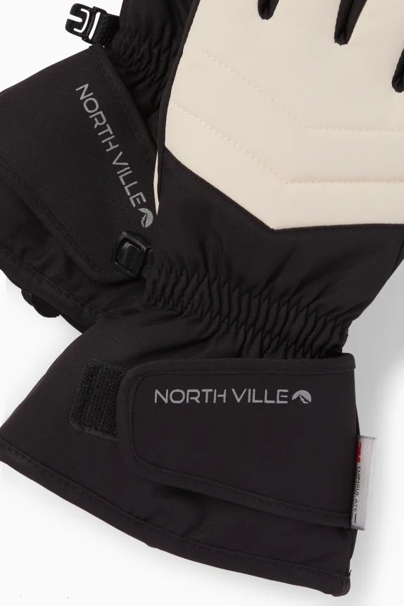 Ski gloves - waterproof black / beige