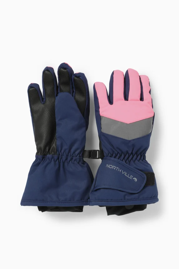 Ski gloves - waterproof rose / dark blue