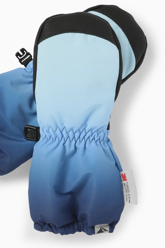 Ski mittens - waterproof - patterned blue / black