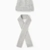Set - hat and scarf - ribbed light gray