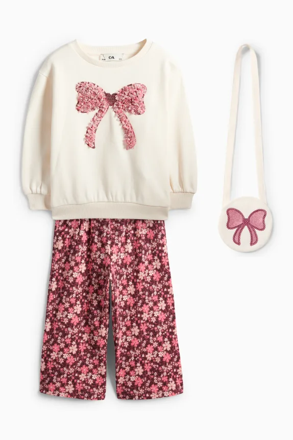 Bow - set - sweatshirt, cloth trousers and bag - 3 piece cremewhite