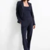 Business trousers - mid-rise waist - straight fit - Mix & match dark blue