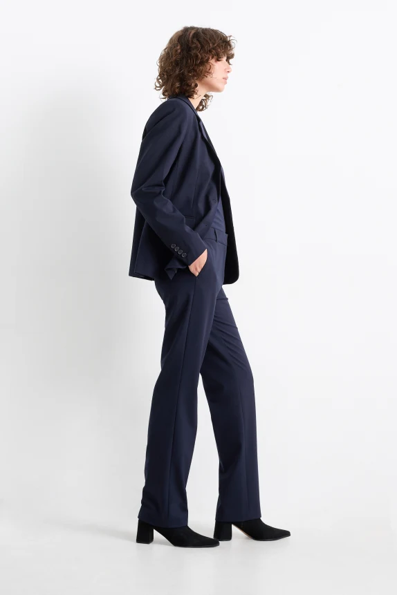Business trousers - mid-rise waist - straight fit - Mix & match dark blue