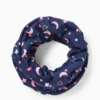 Moon and stars - snood dark blue