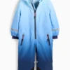 Ski suit with hood - waterproof - patterned light blue