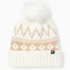 Pom-pom ski hat - patterned cremewhite