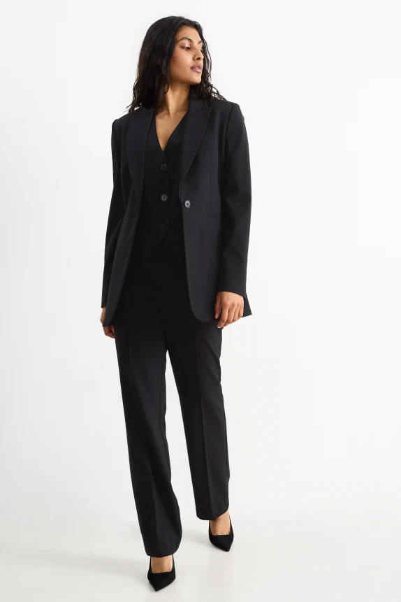 Business trousers - mid-rise waist - straight fit - Mix & match black