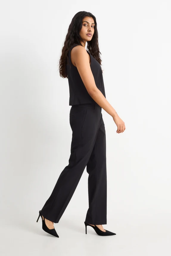 Business trousers - mid-rise waist - straight fit - Mix & match black