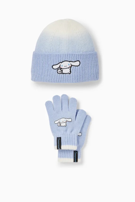 Cinnamoroll - set - hat and gloves - 2 piece light blue