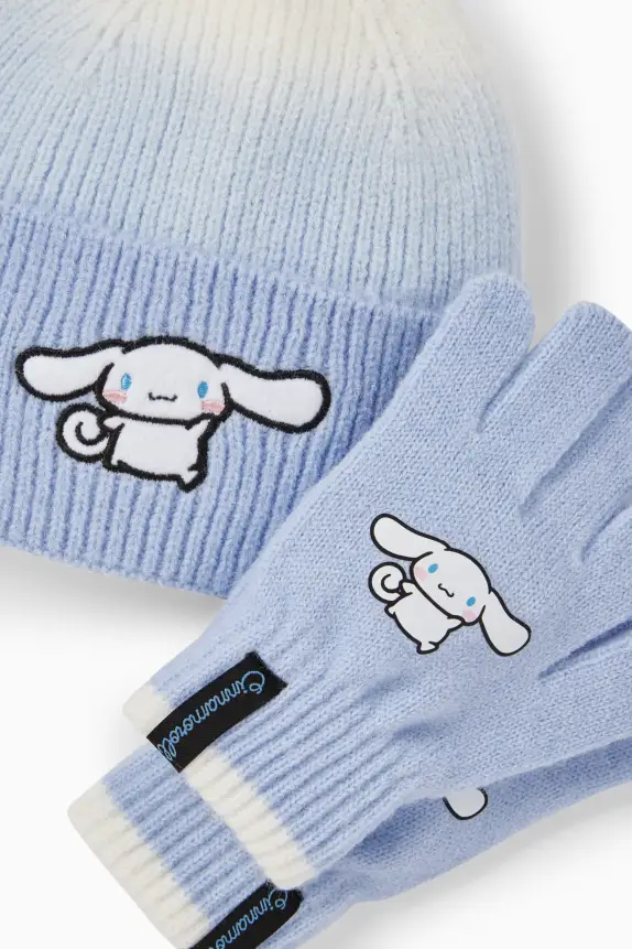 Cinnamoroll - set - hat and gloves - 2 piece light blue