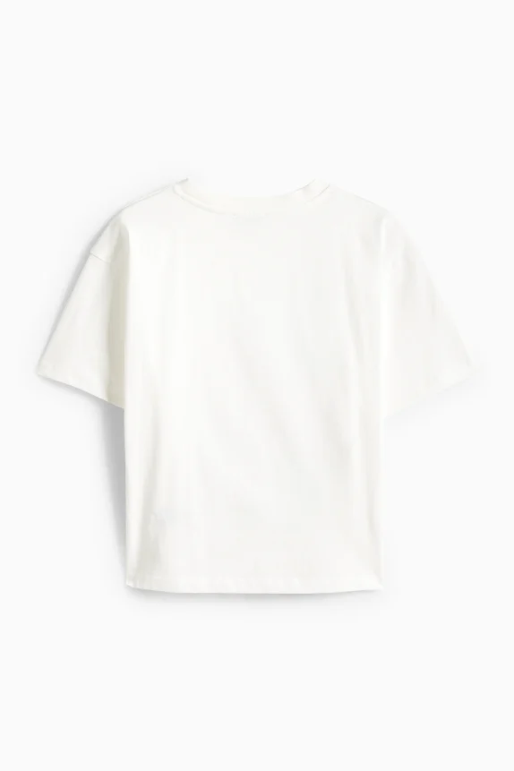 Cat - short sleeve T shirt white / blue