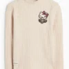 Hello Kitty - long sleeve top - ribbed light beige