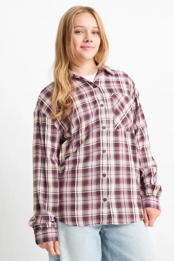 Shirt - check bordeaux