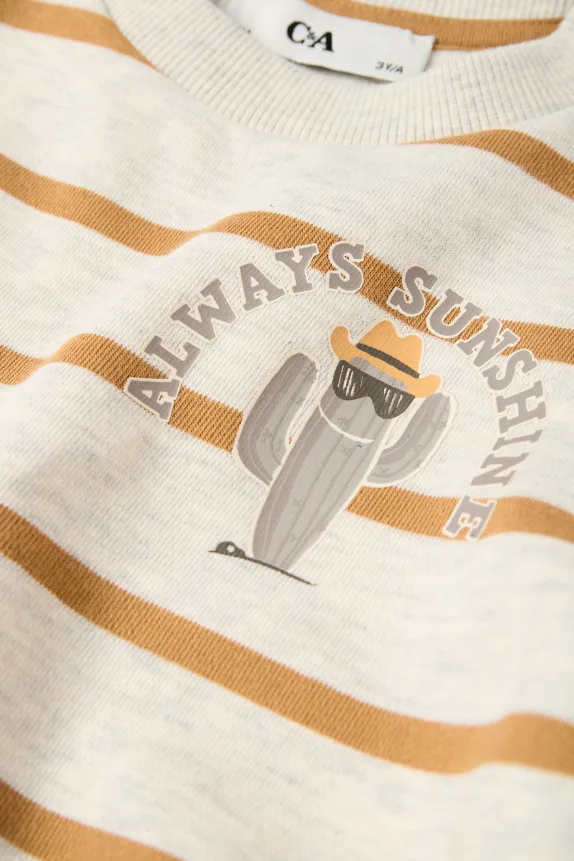 Cactus - sweatshirt - striped beige