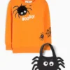 Halloween - spiderweb - set - sweatshirt and bag - 2 piece orange