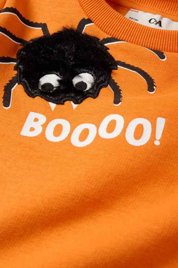 Halloween - spiderweb - set - sweatshirt and bag - 2 piece orange