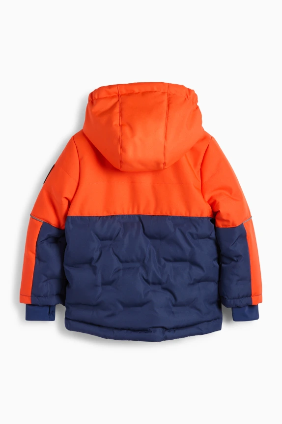 Ski jacket with hood - waterproof orange