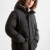 Quilted jacket with hood - water-repellent black
