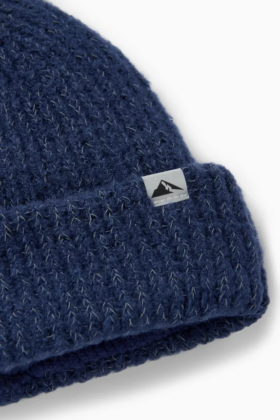 Ski hat - ribbed dark blue