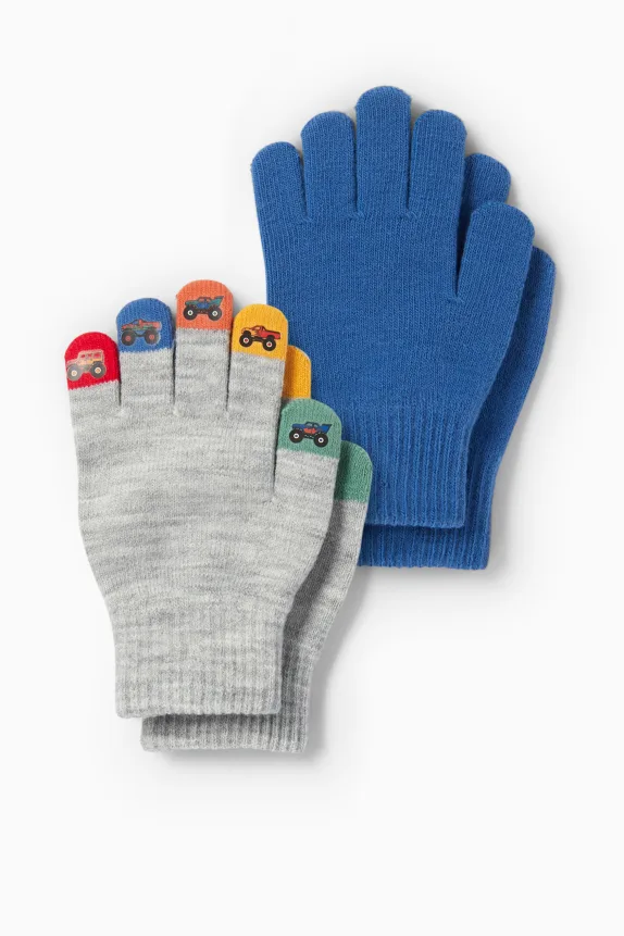 Multipack of 2 - truck - gloves light gray