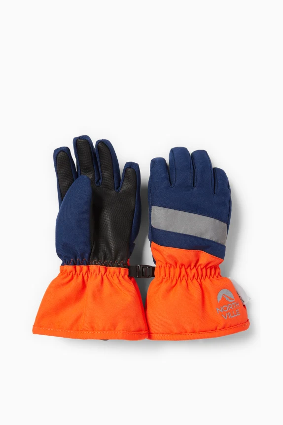 Ski gloves - waterproof orange