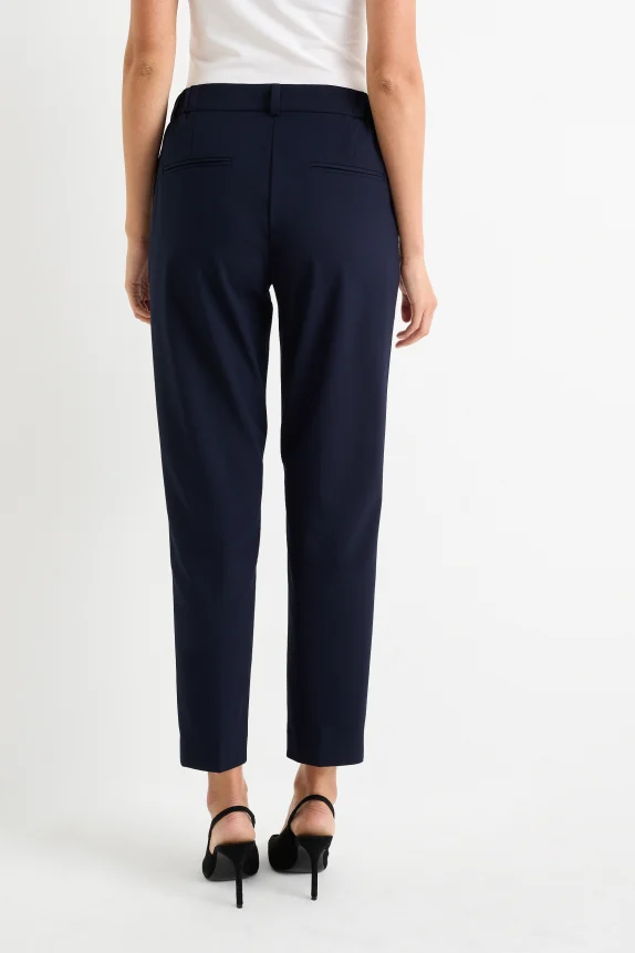 Business trousers - mid-rise waist - slim fit dark blue