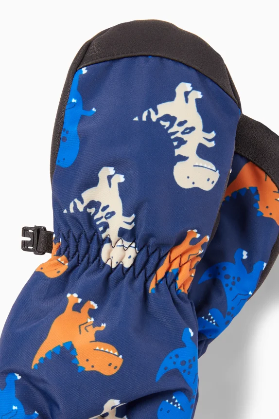 Dinosaur - ski gloves dark blue