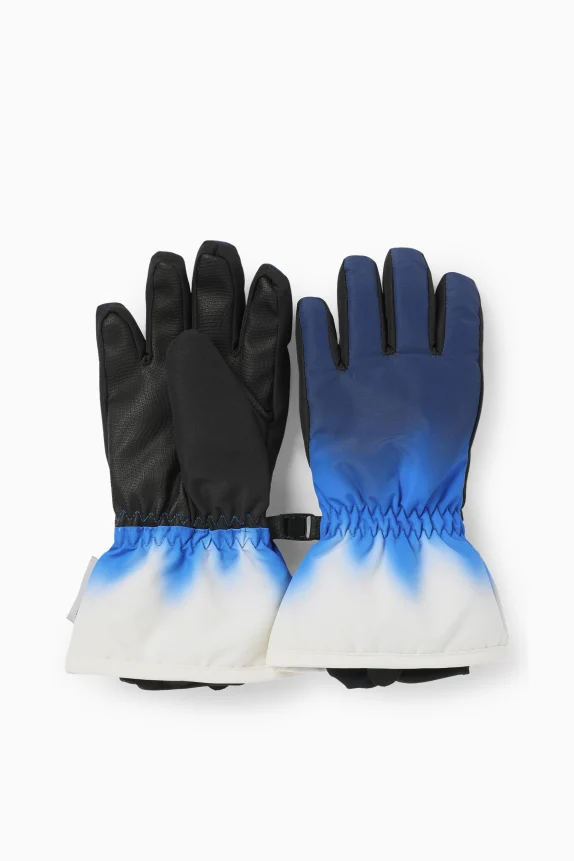 Ski gloves - waterproof - patterned dark blue