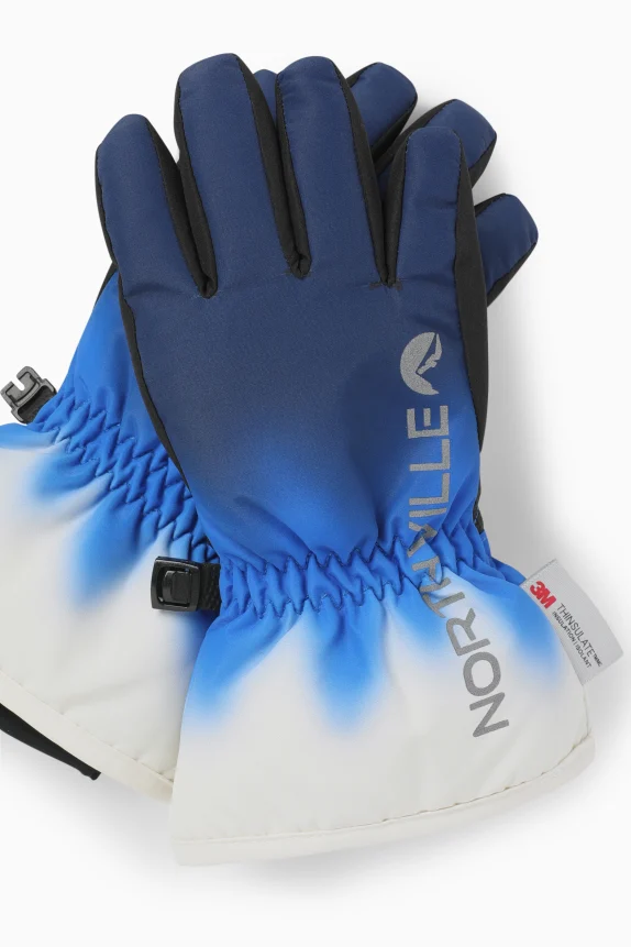 Ski gloves - waterproof - patterned dark blue